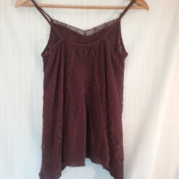🌞 New American Eagle Camisole Burgundy Lace  XS - Picture 3 of 14